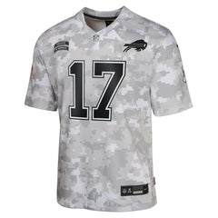 Youth Buffalo Bills Josh Allen Arctic Camo 2024 Salute to Service Game Jersey 