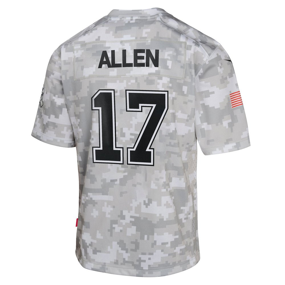 Youth Buffalo Bills Josh Allen Arctic Camo 2024 Salute to Service Game Jersey 