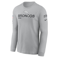 Men's Denver Broncos Gray 2024 Salute To Service Long Sleeve T-Shirt 