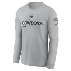 Men's Dallas Cowboys Gray 2024 Salute To Service Long Sleeve T-Shirt 