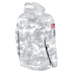 Youth Pittsburgh Steelers White/Gray 2024 Salute To Service Pullover Hoodie 