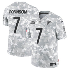 Men's Atlanta Falcons Bijan Robinson Arctic Camo 2024 Salute to Service Limited Jersey 
