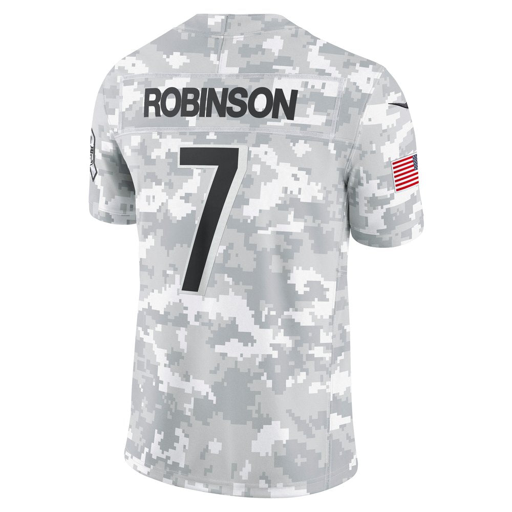 Men's Atlanta Falcons Bijan Robinson Arctic Camo 2024 Salute to Service Limited Jersey 