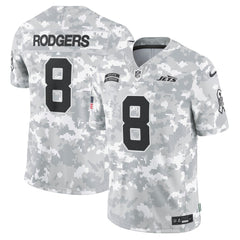 Men's New York Jets Aaron Rodgers Arctic Camo 2024 Salute to Service Limited Jersey 