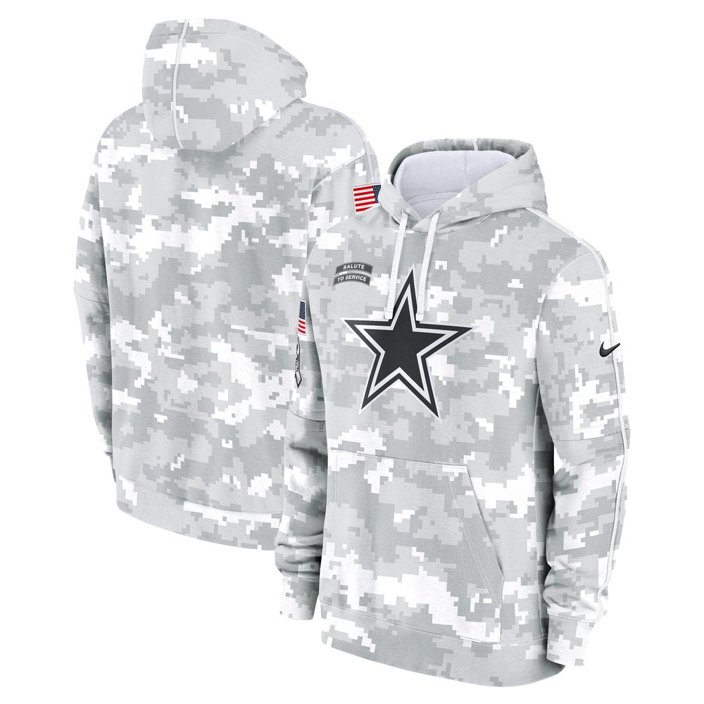 Men's Dallas Cowboys Arctic Camo 2024 Salute to Service Club Fleece Pullover Hoodie 