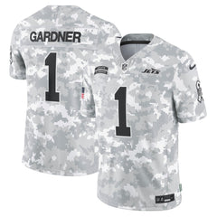 Men's New York Jets Sauce Gardner Arctic Camo 2024 Salute to Service Limited Jersey 