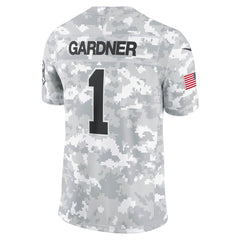 Men's New York Jets Sauce Gardner Arctic Camo 2024 Salute to Service Limited Jersey 
