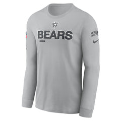 Men's Chicago Bears Gray 2024 Salute To Service Long Sleeve T-Shirt 