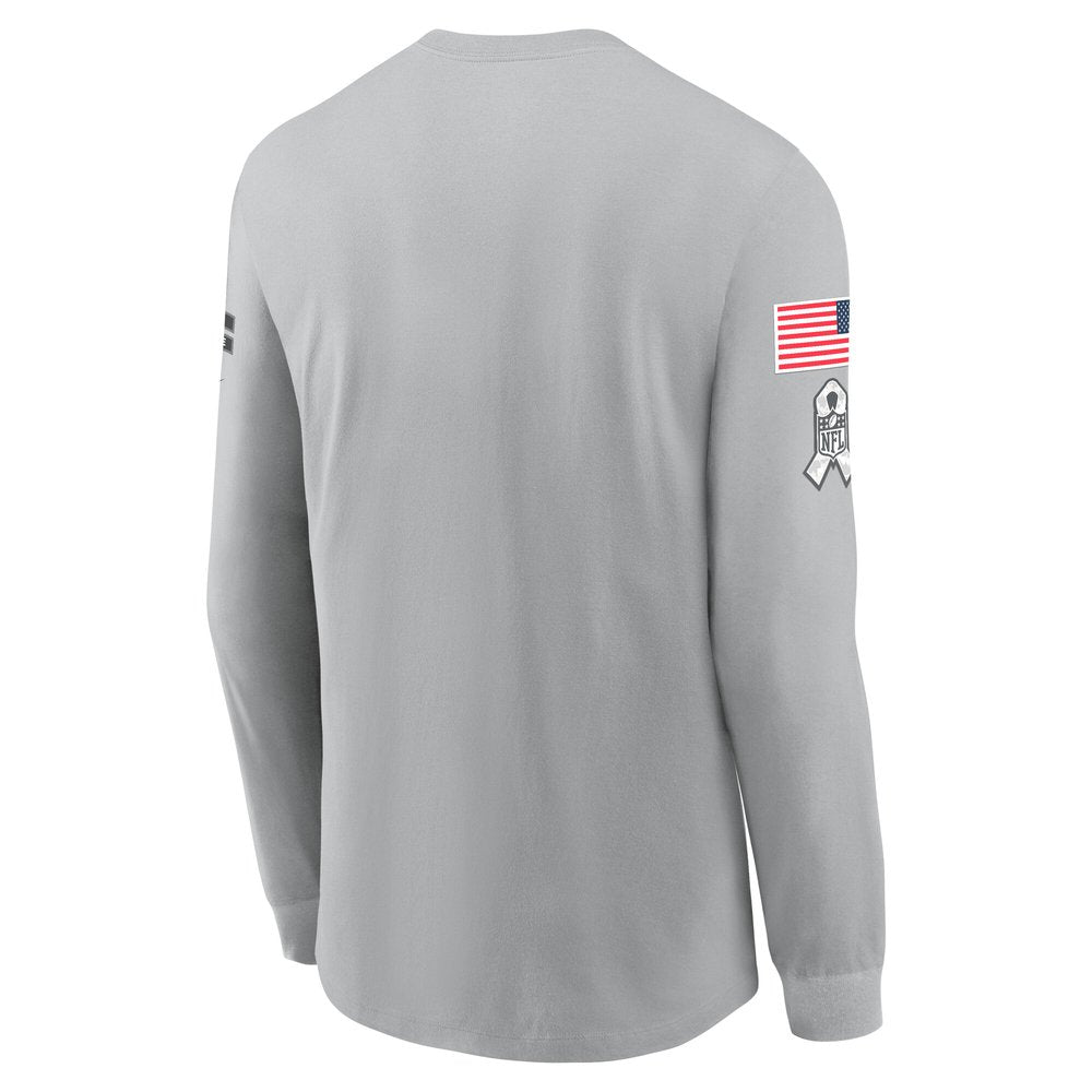 Men's Chicago Bears Gray 2024 Salute To Service Long Sleeve T-Shirt 