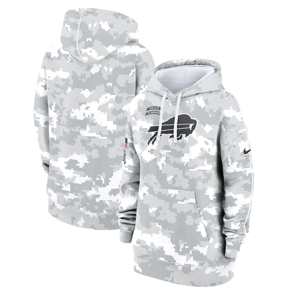 Women's Buffalo Bills Arctic Camo 2024 Salute To Service Club Fleece Pullover Hoodie 