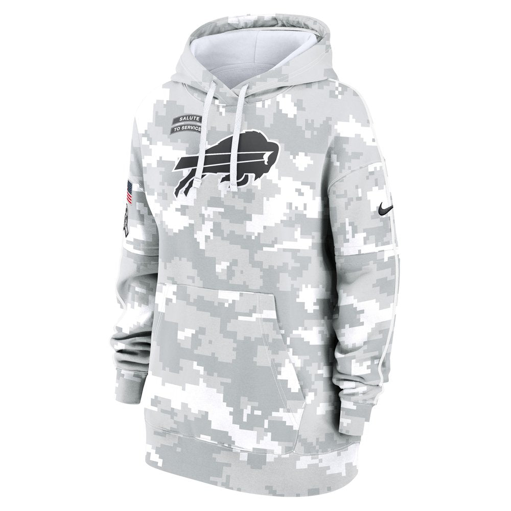 Women's Buffalo Bills Arctic Camo 2024 Salute To Service Club Fleece Pullover Hoodie 