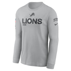 Men's Detroit Lions Gray 2024 Salute To Service Long Sleeve T-Shirt 