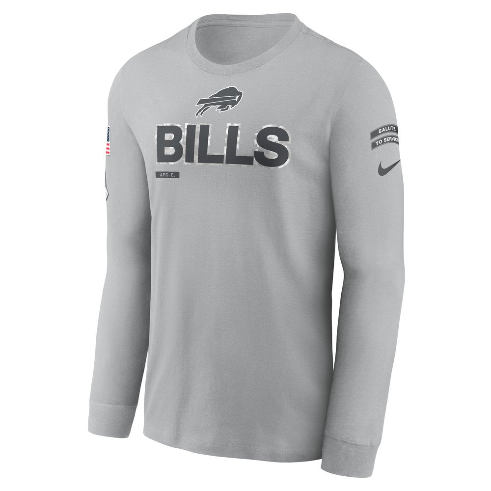 Men's Buffalo Bills Gray 2024 Salute To Service Long Sleeve T-Shirt 