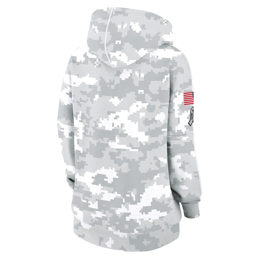 Women's Green Bay Packers Arctic Camo 2024 Salute To Service Club Fleece Pullover Hoodie 