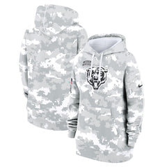 Women's Chicago Bears Arctic Camo 2024 Salute To Service Club Fleece Pullover Hoodie 