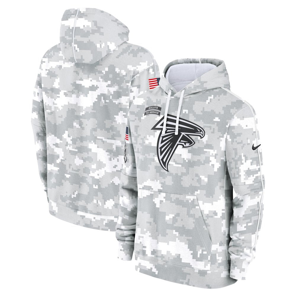 Men's Atlanta Falcons Arctic Camo 2024 Salute to Service Club Fleece Pullover Hoodie 