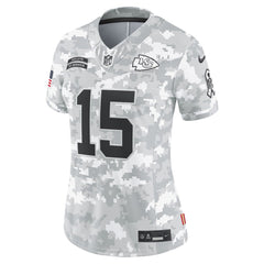 Women's Kansas City Chiefs Patrick Mahomes Arctic Camo 2024 Salute to Service Limited Jersey 
