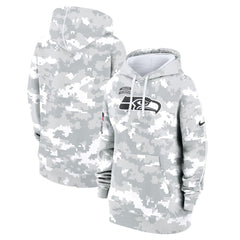 Women's Seattle Seahawks Arctic Camo 2024 Salute To Service Club Fleece Pullover Hoodie 