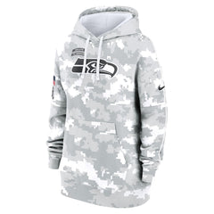 Women's Seattle Seahawks Arctic Camo 2024 Salute To Service Club Fleece Pullover Hoodie 