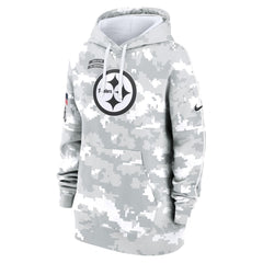Women's Pittsburgh Steelers Arctic Camo 2024 Salute To Service Club Fleece Pullover Hoodie 