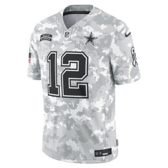 Men's Dallas Cowboys Roger Staubach Arctic Camo 2024 Salute to Service Retired Player Limited Jersey 