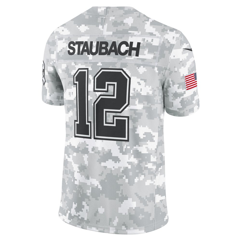 Men's Dallas Cowboys Roger Staubach Arctic Camo 2024 Salute to Service Retired Player Limited Jersey 