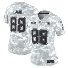 Women's Dallas Cowboys CeeDee Lamb Arctic Camo 2024 Salute to Service Limited Jersey 