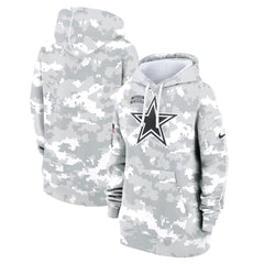 Women's Dallas Cowboys Arctic Camo 2024 Salute To Service Club Fleece Pullover Hoodie 
