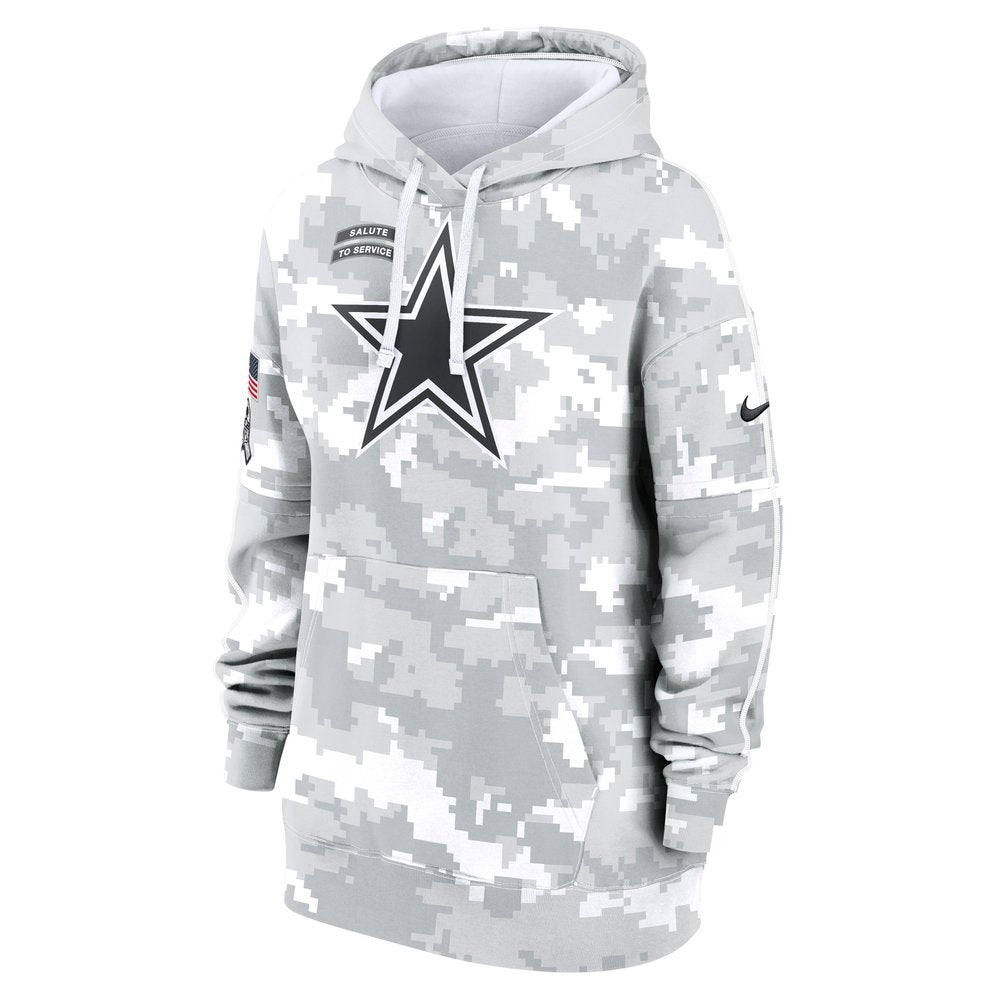 Women's Dallas Cowboys Arctic Camo 2024 Salute To Service Club Fleece Pullover Hoodie 