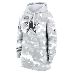 Women's Dallas Cowboys Arctic Camo 2024 Salute To Service Club Fleece Pullover Hoodie 