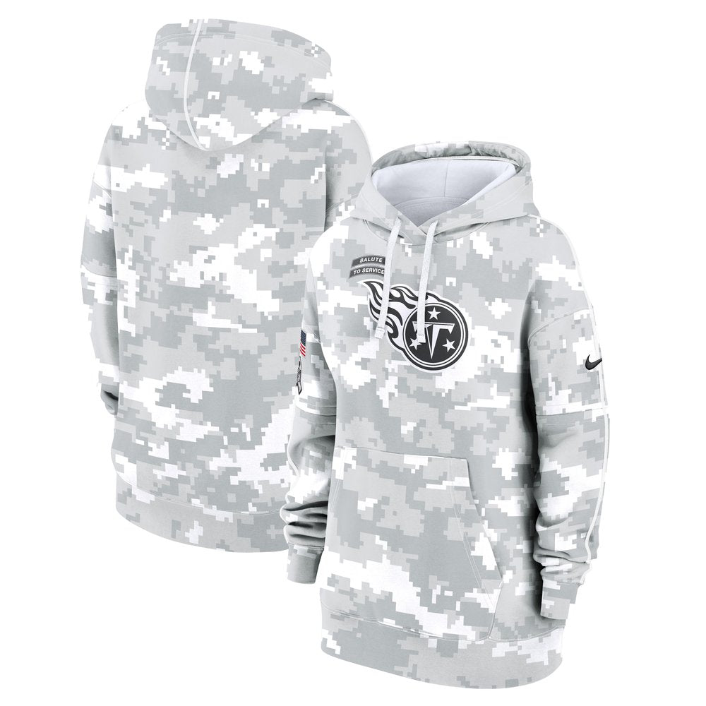 Women's Tennessee Titans Arctic Camo 2024 Salute To Service Club Fleece Pullover Hoodie 