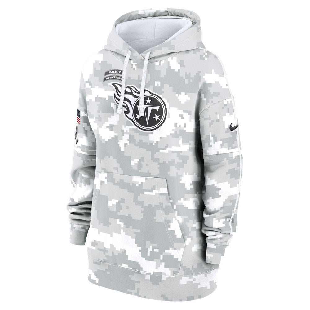Women's Tennessee Titans Arctic Camo 2024 Salute To Service Club Fleece Pullover Hoodie 