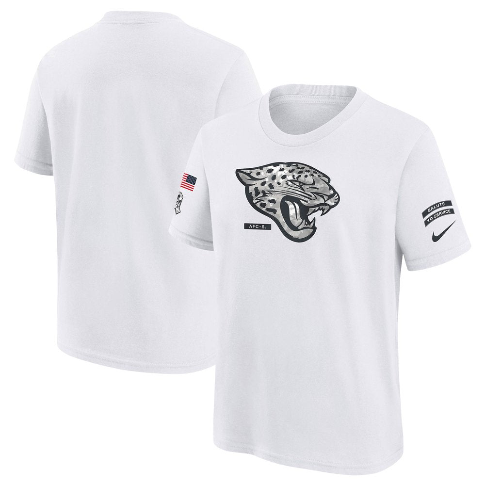 Youth Jacksonville Jaguars White 2024 Salute To Service T-Shirt 