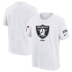 Youth Las Vegas Raiders White 2024 Salute To Service T-Shirt 