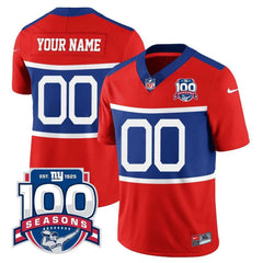 New York Giants Custom 100TH Season Commemorative Patch Jersey 