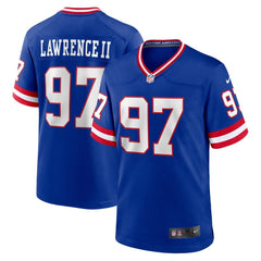 Men's New York Giants Dexter Lawrence II Royal Classic Game Player Jersey 