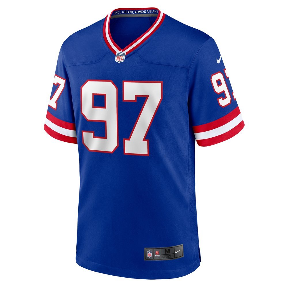 Men's New York Giants Dexter Lawrence II Royal Classic Game Player Jersey 