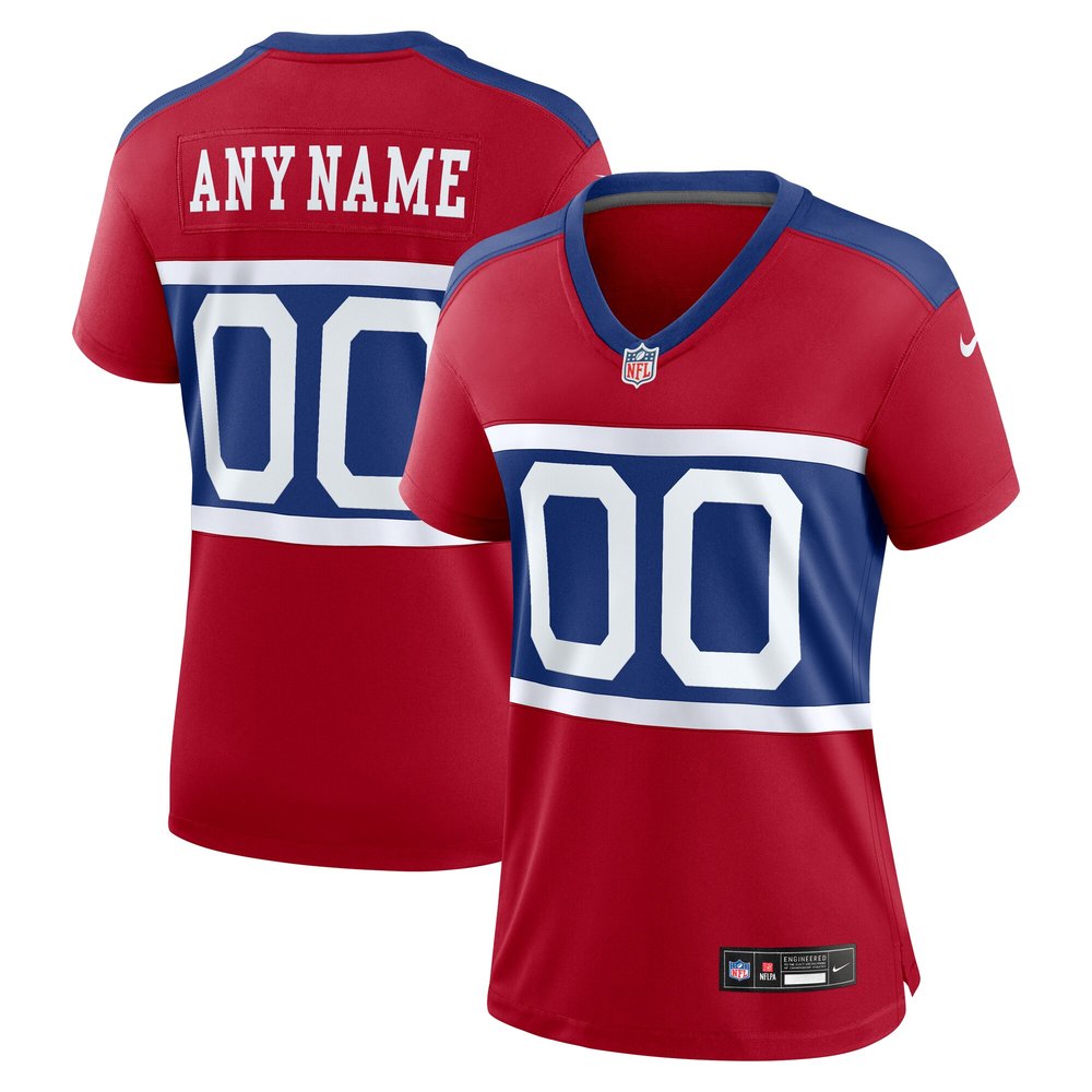 Women's New York Giants Century Red Alternate Game Custom Jersey 