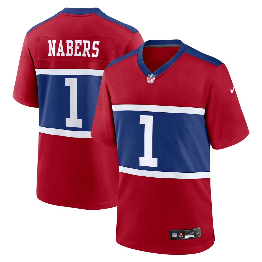 Men's New York Giants Malik Nabers Century Red Alternate Game Jersey 