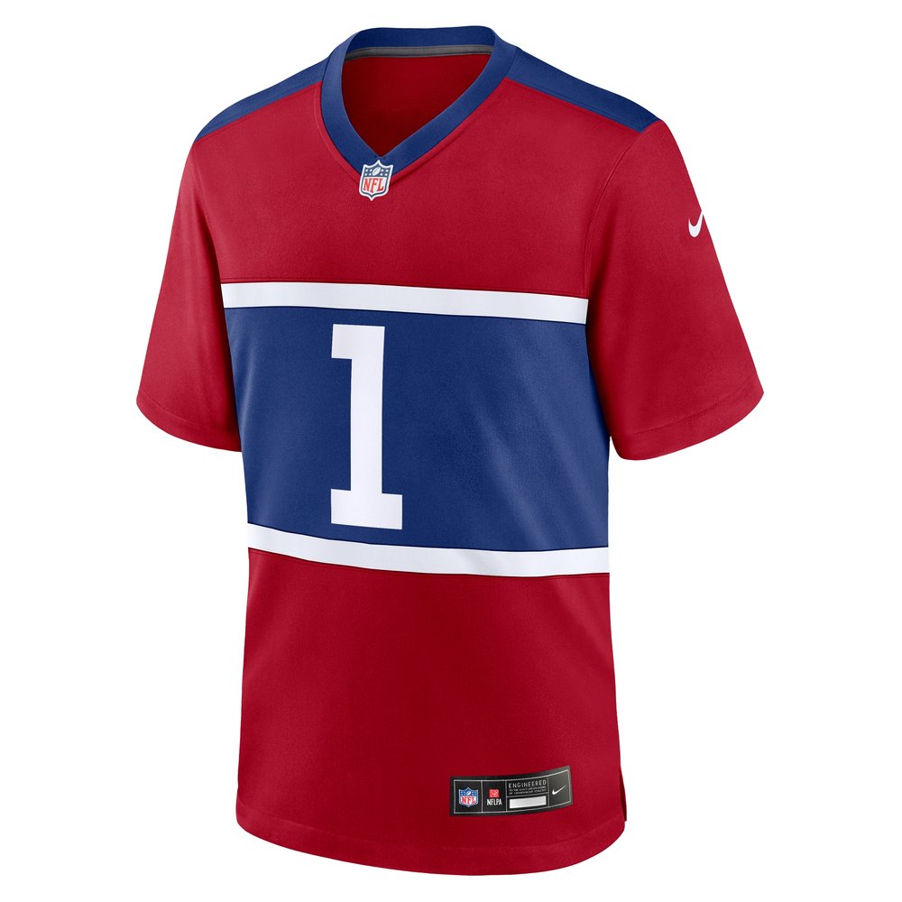 Men's New York Giants Malik Nabers Century Red Alternate Game Jersey 