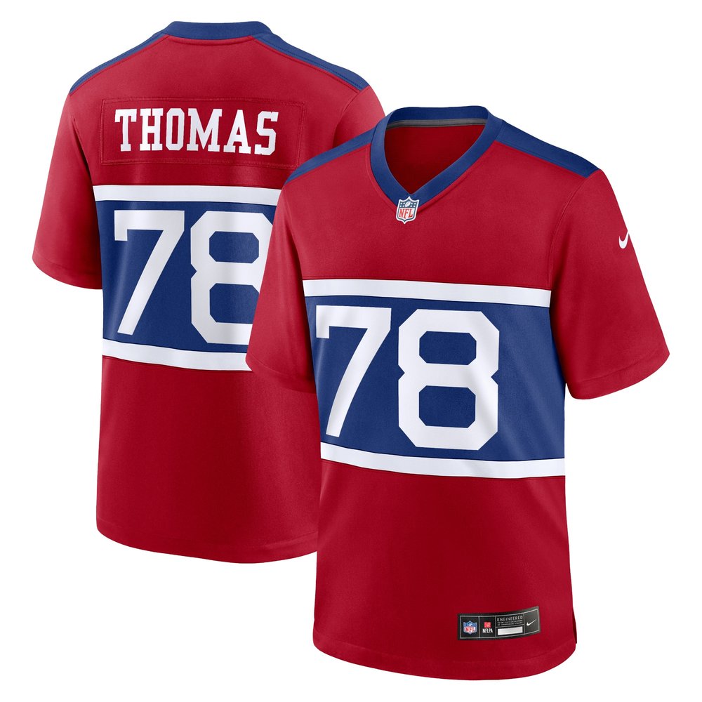 Men's New York Giants Andrew Thomas Century Red Alternate Player Game Jersey 