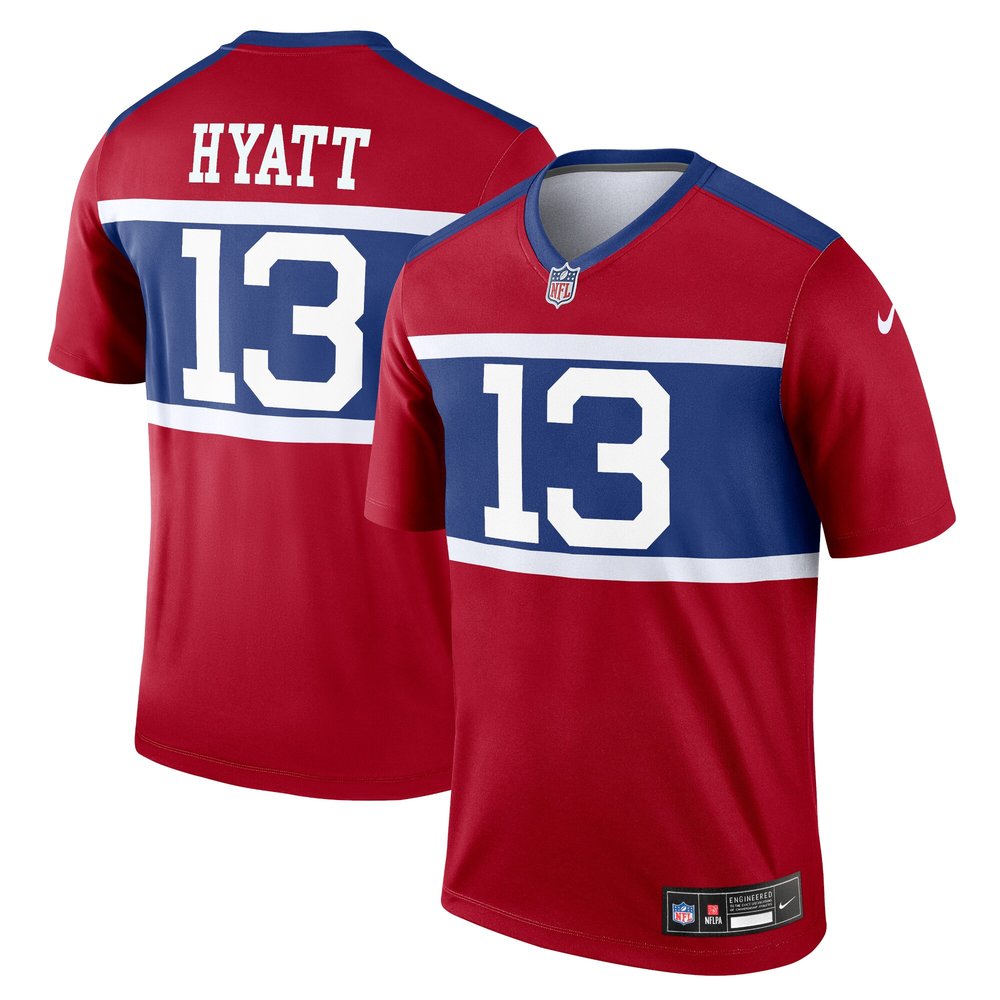 Men's New York Giants Jalin Hyatt Century Red Alternate Legend Player Jersey 