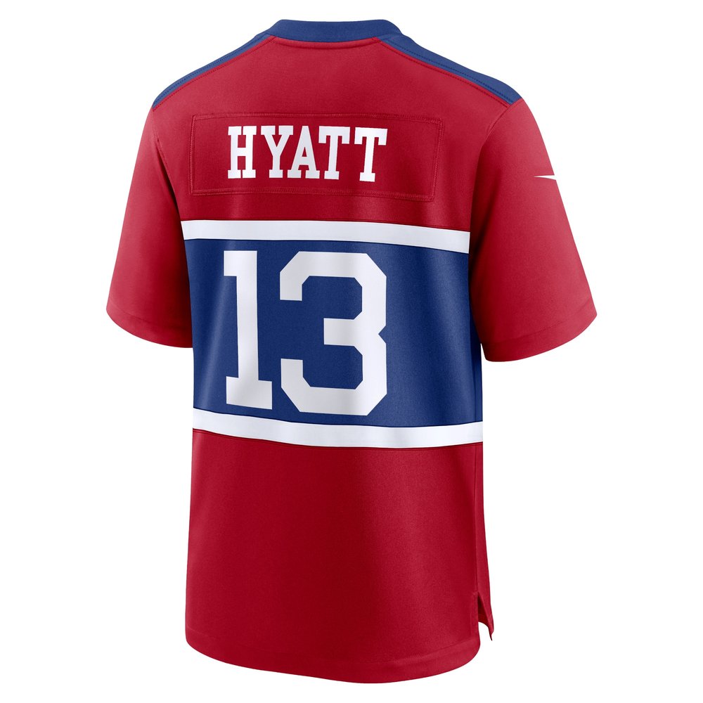 Men's New York Giants Jalin Hyatt Century Red Alternate Player Game Jersey 