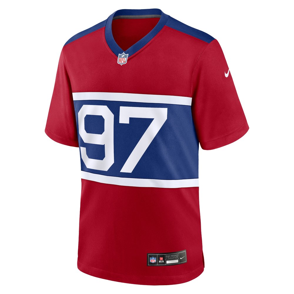 Men's New York Giants Dexter Lawrence II Century Red Alternate Player Game Jersey 
