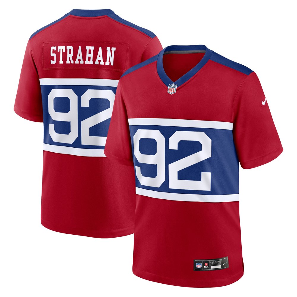 Men's New York Giants Michael Strahan Century Red Alternate Retired Player Game Jersey 