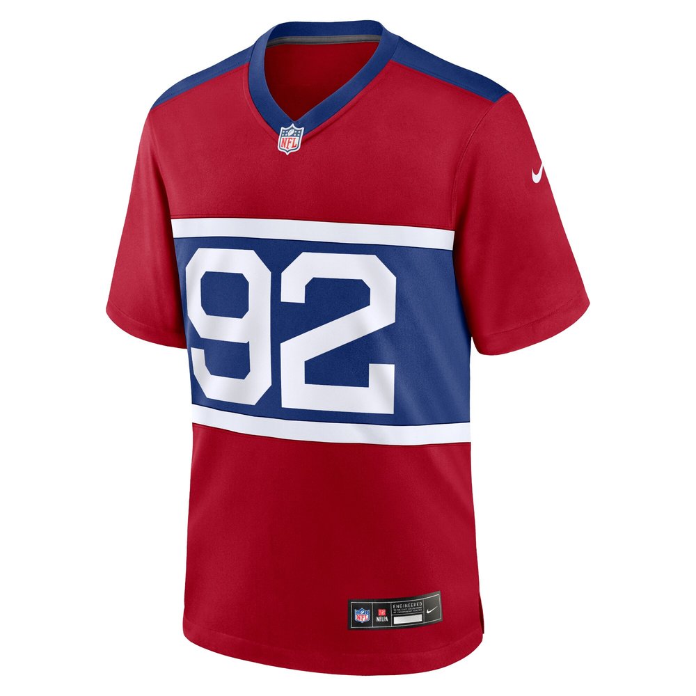 Men's New York Giants Michael Strahan Century Red Alternate Retired Player Game Jersey 