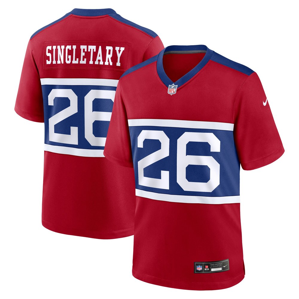 Men's New York Giants Devin Singletary Century Red Alternate Player Game Jersey 