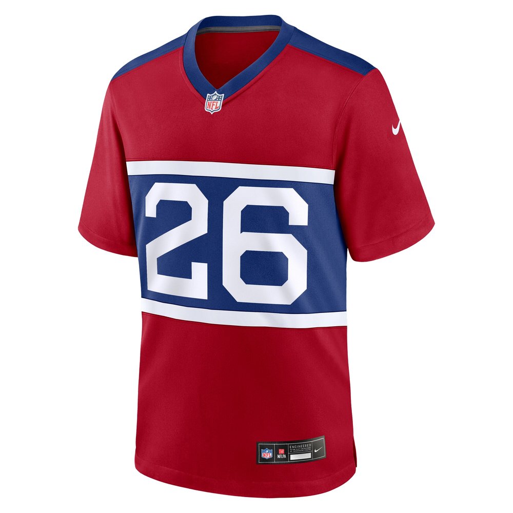Men's New York Giants Devin Singletary Century Red Alternate Player Game Jersey 