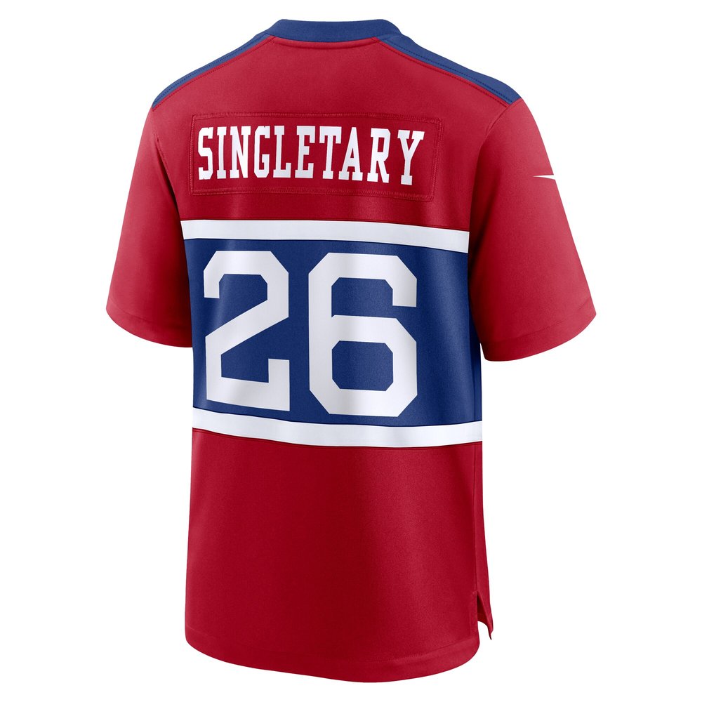 Men's New York Giants Devin Singletary Century Red Alternate Player Game Jersey 