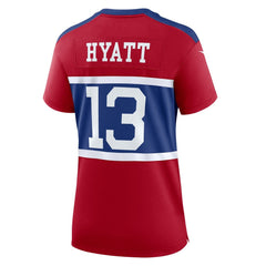 Women's New York Giants Jalin Hyatt Century Red Alternate Player Game Jersey 